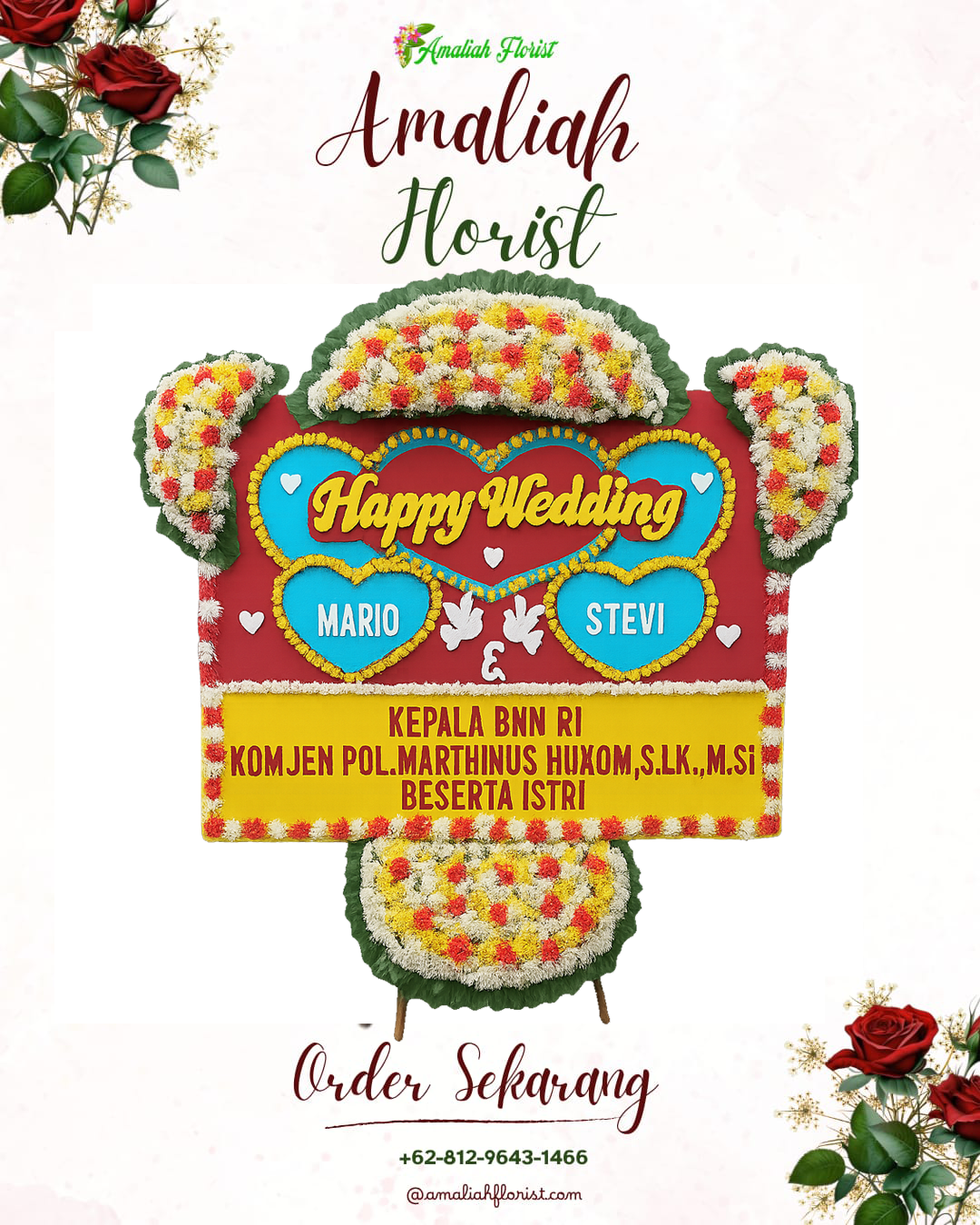 Papan Bunga Pernikahan Candi